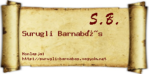 Surugli Barnabás névjegykártya